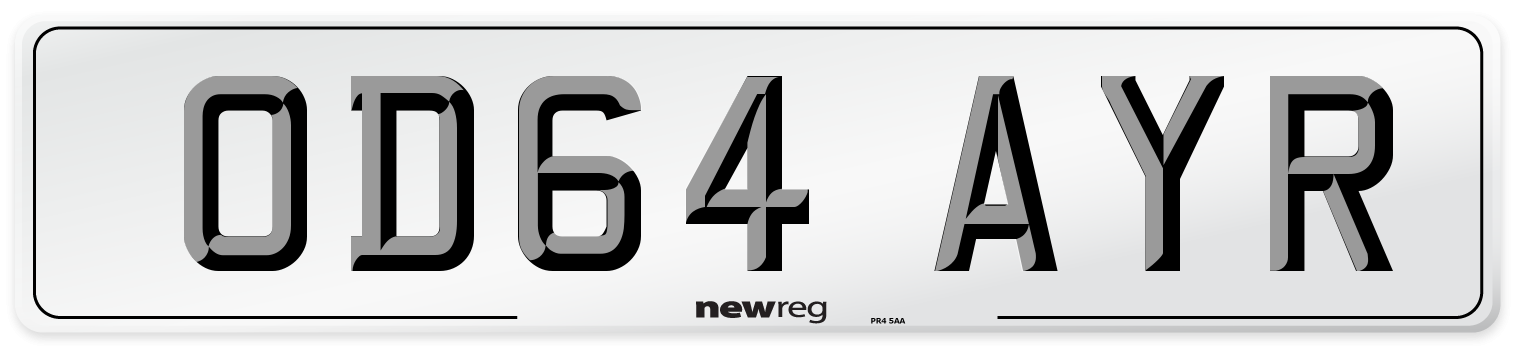 OD64 AYR Number Plate from New Reg